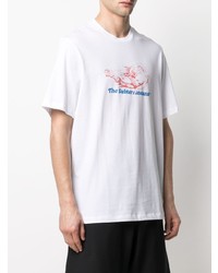 T-shirt à col rond imprimé blanc Oamc