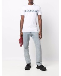 T-shirt à col rond imprimé blanc DSQUARED2