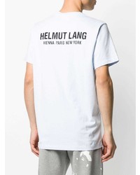 T-shirt à col rond imprimé blanc Helmut Lang