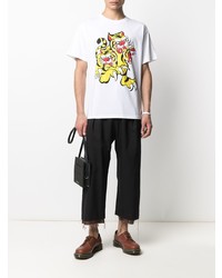 T-shirt à col rond imprimé blanc Kenzo