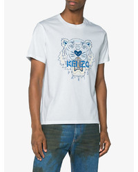 T-shirt à col rond imprimé blanc Kenzo