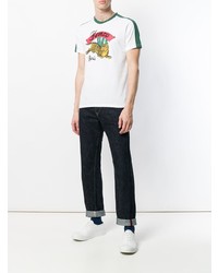 T-shirt à col rond imprimé blanc Kenzo