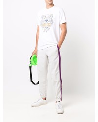 T-shirt à col rond imprimé blanc Kenzo