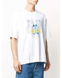 T-shirt à col rond imprimé blanc Kenzo