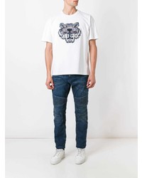 T-shirt à col rond imprimé blanc Kenzo