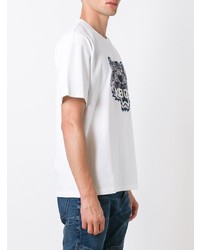 T-shirt à col rond imprimé blanc Kenzo