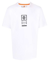 T-shirt à col rond imprimé blanc Timberland