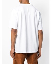 T-shirt à col rond imprimé blanc MSGM