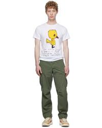 T-shirt à col rond imprimé blanc Tom Sachs