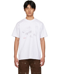 T-shirt à col rond imprimé blanc Tombogo