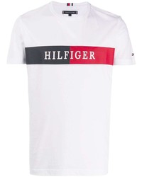 T-shirt à col rond imprimé blanc Tommy Hilfiger