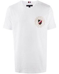 T-shirt à col rond imprimé blanc Tommy Hilfiger