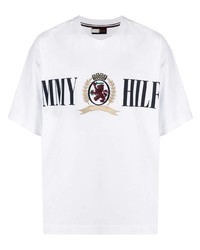 T-shirt à col rond imprimé blanc Tommy Hilfiger