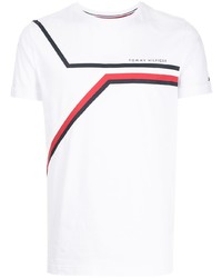 T-shirt à col rond imprimé blanc Tommy Hilfiger