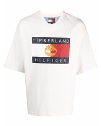 T-shirt à col rond imprimé blanc Tommy Hilfiger