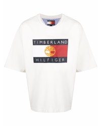 T-shirt à col rond imprimé blanc Tommy Hilfiger