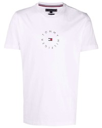 T-shirt à col rond imprimé blanc Tommy Hilfiger