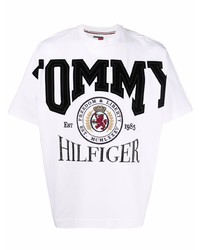 T-shirt à col rond imprimé blanc Tommy Hilfiger