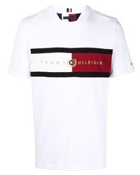 T-shirt à col rond imprimé blanc Tommy Hilfiger