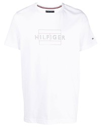 T-shirt à col rond imprimé blanc Tommy Hilfiger