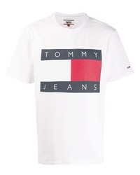 T-shirt à col rond imprimé blanc Tommy Jeans