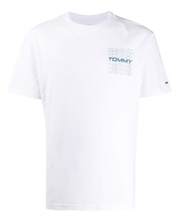 T-shirt à col rond imprimé blanc Tommy Jeans