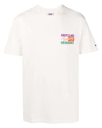 T-shirt à col rond imprimé blanc Tommy Jeans