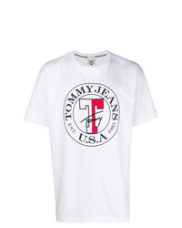 T-shirt à col rond imprimé blanc Tommy Jeans