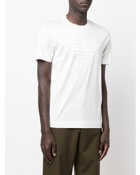 T-shirt à col rond imprimé blanc Emporio Armani