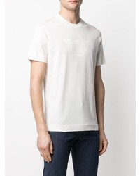 T-shirt à col rond imprimé blanc Emporio Armani