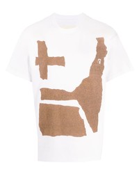 T-shirt à col rond imprimé blanc Toogood