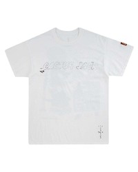 T-shirt à col rond imprimé blanc Travis Scott Astroworld