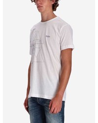 T-shirt à col rond imprimé blanc BOSS