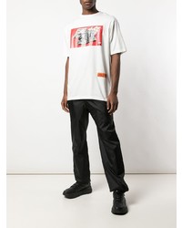 T-shirt à col rond imprimé blanc Heron Preston