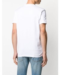 T-shirt à col rond imprimé blanc DSQUARED2