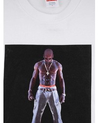 T-shirt à col rond imprimé blanc Supreme