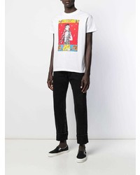 T-shirt à col rond imprimé blanc Fiorucci