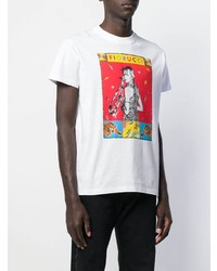 T-shirt à col rond imprimé blanc Fiorucci