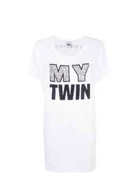 T-shirt à col rond imprimé blanc Twin-Set