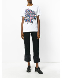 T-shirt à col rond imprimé blanc Junya Watanabe