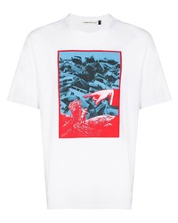 T-shirt à col rond imprimé blanc UNDERCOVE