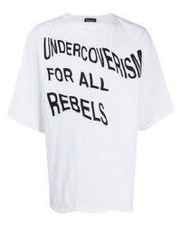 T-shirt à col rond imprimé blanc Undercoverism