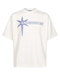 T-shirt à col rond imprimé blanc Unknown UK