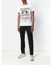 T-shirt à col rond imprimé blanc Valentino