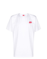T-shirt à col rond imprimé blanc Used Future