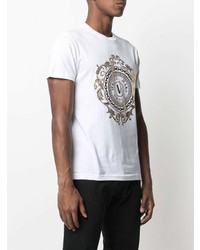 T-shirt à col rond imprimé blanc VERSACE JEANS COUTURE