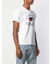 T-shirt à col rond imprimé blanc Kenzo