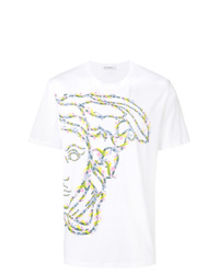 T-shirt à col rond imprimé blanc Versace Collection