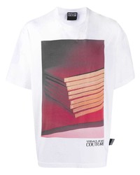 T-shirt à col rond imprimé blanc VERSACE JEANS COUTURE