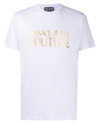 T-shirt à col rond imprimé blanc VERSACE JEANS COUTURE